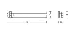 Тримач для рушника VBI Venus nickel поворотна подвійна VBI-040018NI, Никель - мініатюра 2