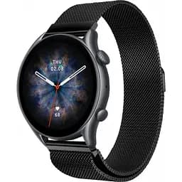 Ремінець міланська петля для BeWatch Amazfit GTR 3 3 Pro 22 мм Чорний (1020201.A23)