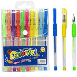 Набір гелевих ручок Bambi 108-6(10) 10 кольорів, неонові