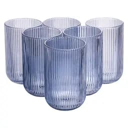 Набор стаканов 6 штук по 400 мл для напитков Голубой Yiwu
