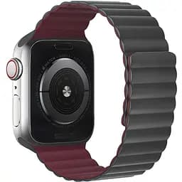 Ремешок силиконовый Hoco iWatch WA07 magnetic 38/40/41 mm grey красный wine