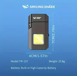 Перезаряджуваний ліхтарик-запальничка SMILING SHARK TIP-137 COB, надяскравий, з зарядкою Type-C, кишеньковий - мініатюра 7