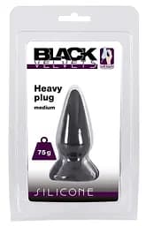 Анальна пробка Orion Black Velvets Heavy Plug Medium 8.9 см (чорний)