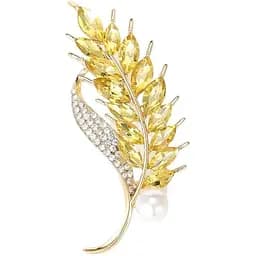 Брошь-булавка колосок пшеницы со стразами Желтая брошь (158511310)