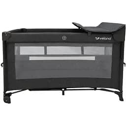 Кровать-манеж детская со вторым ярусом и пеленатором VELANO Tino, dark grey
