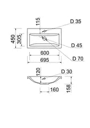 Раковина Adamant Cers 70 white 4824296202201, Білий - мініатюра 5