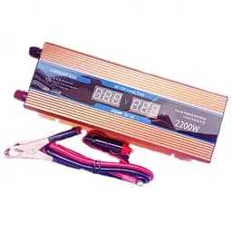 Інвертор напруги Carmaer Power Inverter 027 модифікована синусоїда Gold 1 розетка 1 USB екран з 12V на 220V 2200W (11069) - мініатюра 4