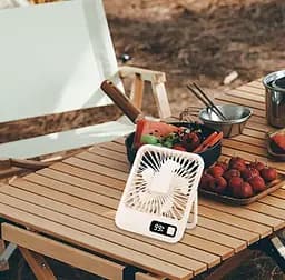 Настільний міні вентилятор акумуляторний ручний портативний Квадратний Desktop stand fan на акумуляторі - мініатюра 5