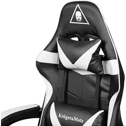 Крісло геймерське Kruger&Matz GX-150 з підставкою для ніг Black/White - мініатюра 7