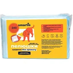 Пелюшки для тварин Smartis щоденні 60х90 см 240 шт.