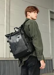 Чоловічий рюкзак Sambag ROLLTOP HACKING чорний 41 х 30 х 16 см (24460001m)