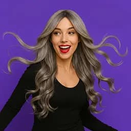 Перука кучерява довга рівний зріз з термоволокна 80 см темно-русявий