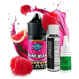 Набор компонентов для самозамеса солевой заправки Sour Boom 15 мл Pinkman Малина Грейпфрут, 0-50 мг (17277)