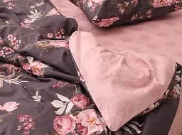 Комплект постільної білизни TAG Tekstil з компаньйоном Євро Бордовий 000152404 (S484) - мініатюра 3