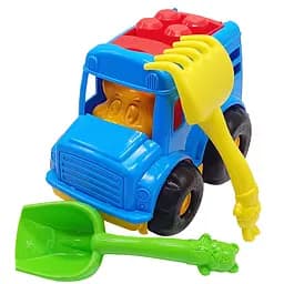 Детский песочный набор "Автобус-бусик" Colorplast 0091 лопатка, грабли Синий