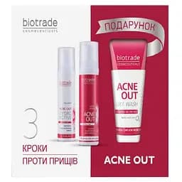 Подарунковий набір Biotrade Acne Out 3в1 Гель 50 мл + Лосьйон 60 мл + Крем 60 мл (3800221841904)