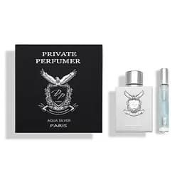 Набір чоловічої парфумерії Parfums Parour Private Perfumer Aqua Silver - 100 ml edp + 10 ml travel spray (NI10300)