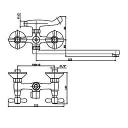 Змішувач для ванни Haiba DOMINOX 140 HB0064 - мініатюра 2