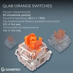 Клавиатура беспроводная игровая механическая GamePro MK-160-W Pro White-Black QLAB Orange Switches Hot-Swap - мініатюра 5