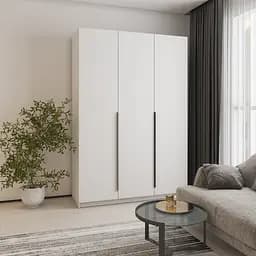 Шкаф 3-дверный MebelStar Оскар ДСП BG, дополнительная штанга 150x52x220 см Аляска белый (MBS-4602)