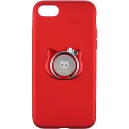 Чохол-накладка Shengo Soft-touch holder TPU Case iPhone 7 Red