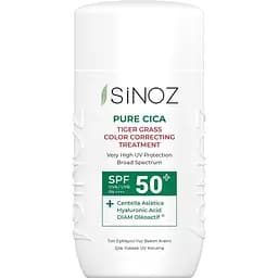 Сонцезахисний флюїд для обличчя Sinoz Pure Cica Tiger Grass SPF50+ для корекції тону шкіри 50 мл