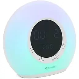 Колонка Kisonli Q6B Bluetooth 5.0, 1х5W, 3600mAh, USB/TF/FM/BT/LED/Clock/RGB Light, DC: 5V/1A, BOX, Silver, Q30