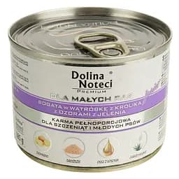 Влажный корм для собак Dolina Noteci Premium с печенью кролика и языком оленя 185 г