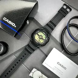 Чоловічий годинник Casio AE-1100W-1B Чорний ( AT1141-0284 ) - мініатюра 2