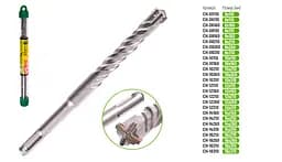 Бур по бетону Alloid Building Tools SDS-plus S4 Quadro 16x260 мм (CH-16260) - мініатюра 3