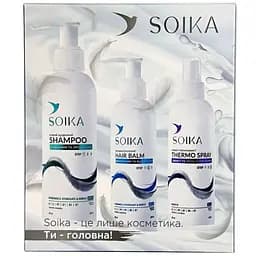 Уцінка. Набір для волосся Soika 3в1: шампунь + бальзам + спрей-термозахист  - мініатюра 2