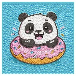 Алмазна мозаїка "Панда донат" Brushme DM5006 з рамкою 15х15 см