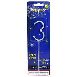 Бенгальська свічка-цифра "3" Pelican 860023 Срібло (2000990576798)