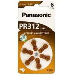 Батарейка Panasonic PR41 / PR312 (1.4V) * 6 (PR-312/6LB)