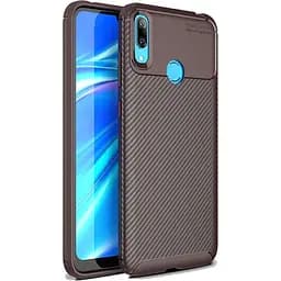 Чохол-накладка iPaky Carbon Fiber Series/Soft TPU Case HuAwei Y7 2019 Brown