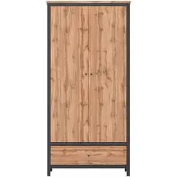 Шкаф распашный с ящиком Гербор Чос SZF2D1S Дуб Тахо/Черный (GRB-1456)