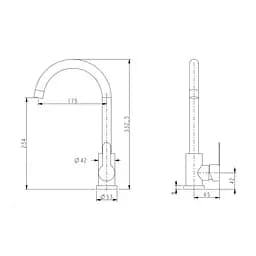 Змішувач для кухні Brinex Pure 015F U-подібний Chrome BRIPUR015FCRM - мініатюра 2