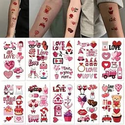 Набор временных тату "Любовь № 2" Fresh Tattoo Love-tattoo-mini-set-2-10, 12 х 7 см 10 шт