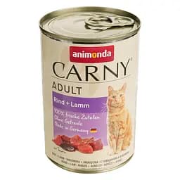 Вологий корм для котів Animonda Carny Adult Beef + Lamb, з яловичиною та ягням, 400 г - мініатюра 2