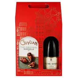Набор: Игристое вино Cava Jaume Serra Брют 0.75 л + Шоколадные конфеты Guylia Морские ракушки 125 г
