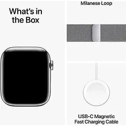 Смарт-годинник Apple Watch Series 9 GPS + Cellular 45mm Silver Stainless Steel with Silver Milanese Loop (MRMQ3) [92678] - мініатюра 9