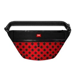 Поясна сумка-бананка для корму та аксесуарів Waudog Textile Шотландка червона, 33х17х10 см (5694)