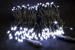 Уличная гирлянда на елку морозостойкая Нить с мерцанием 20 метров Белая 200 LED от сети Laplandia (w.01.7B.200.F+)