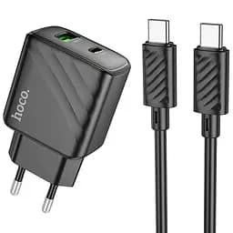 Сетевое зарядное устройство Hoco CS23A Sunlight dual-port PD30W+QC3.0+cable (Type-C to Type-C) черный