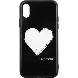Чохол-накладка Toto Glass Fashionable Case Apple iPhone XS White Heart on Black