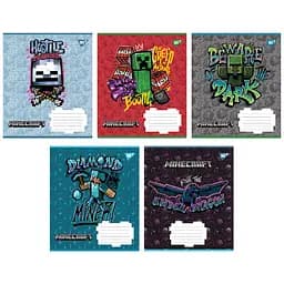 Набір зошитів Yes Minecraft. Heroes А5 в косу лінію 12 аркушів 25 шт. (767210)