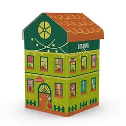 Рождественский бокс в виде дома Равлосити с игрушкой и стикером Bob Snail салатовый 384 г