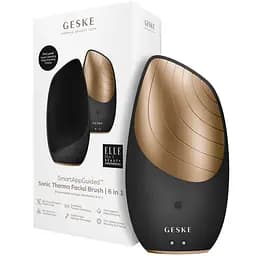 Уценка. Электронная звуковая термощетка для лица GESKE Sonic Thermo Facial Brush 6 в 1 серая