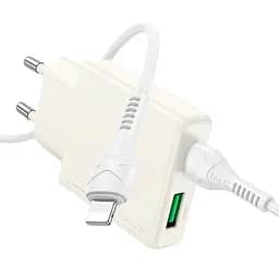 Адаптер сетевой Hoco Type-C для Lightning cable Biscuit charger N45 |1USB/1Type-C, QC/PD, 30W/3A|