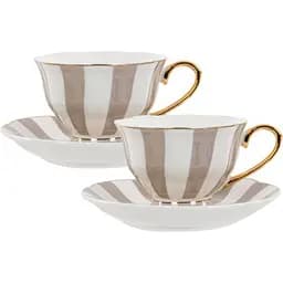 Чайный набор Hanna Home 220 мл 4 предмета бело-бежевый (922-049)